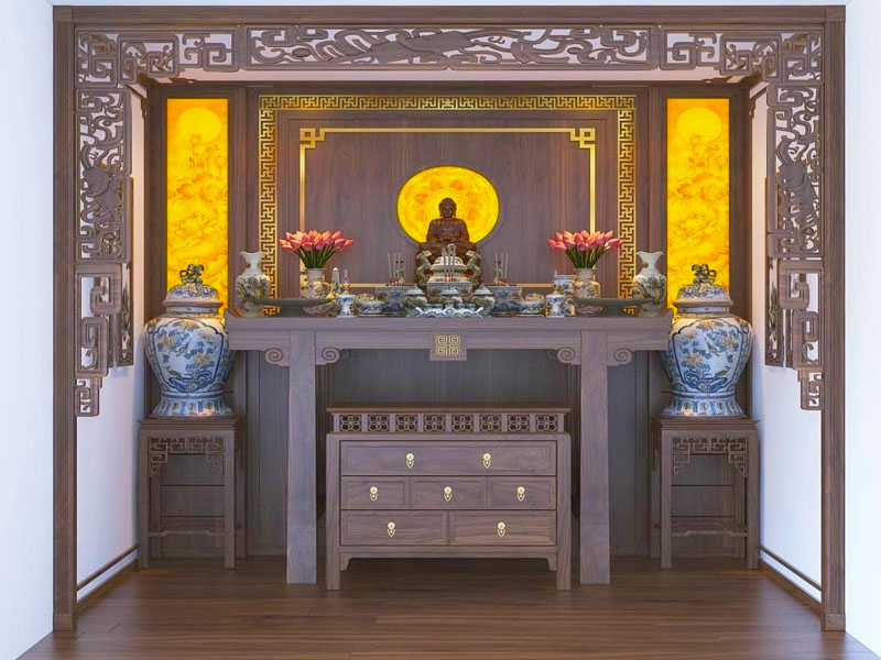 Mẫu bàn thờ phật TP009
