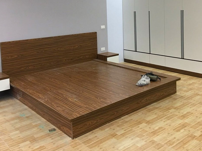 Mẫu giường kiểu nhật gỗ công nghiệp GCN31
