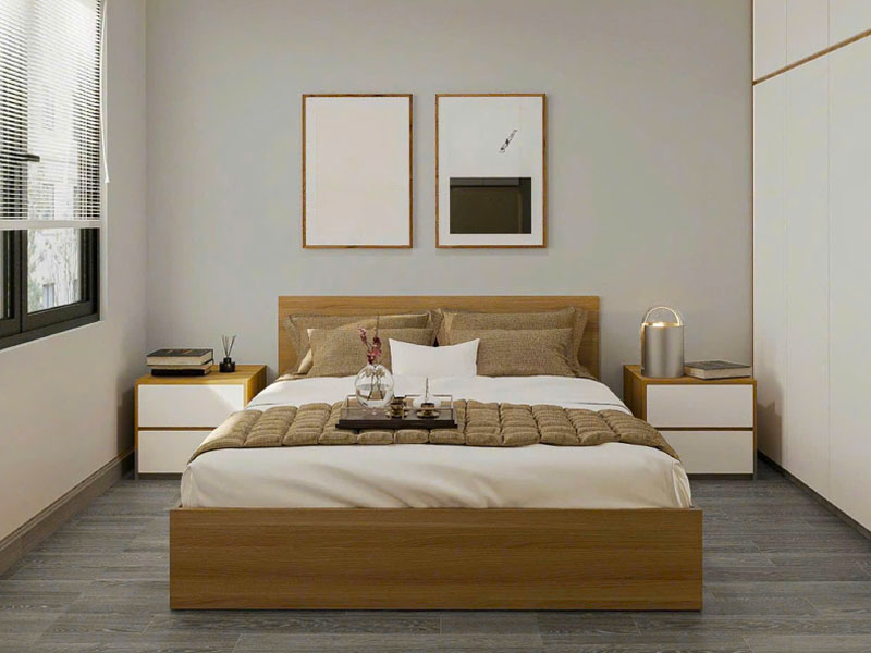 Mẫu giường tủ gỗ công nghiệp GCN19