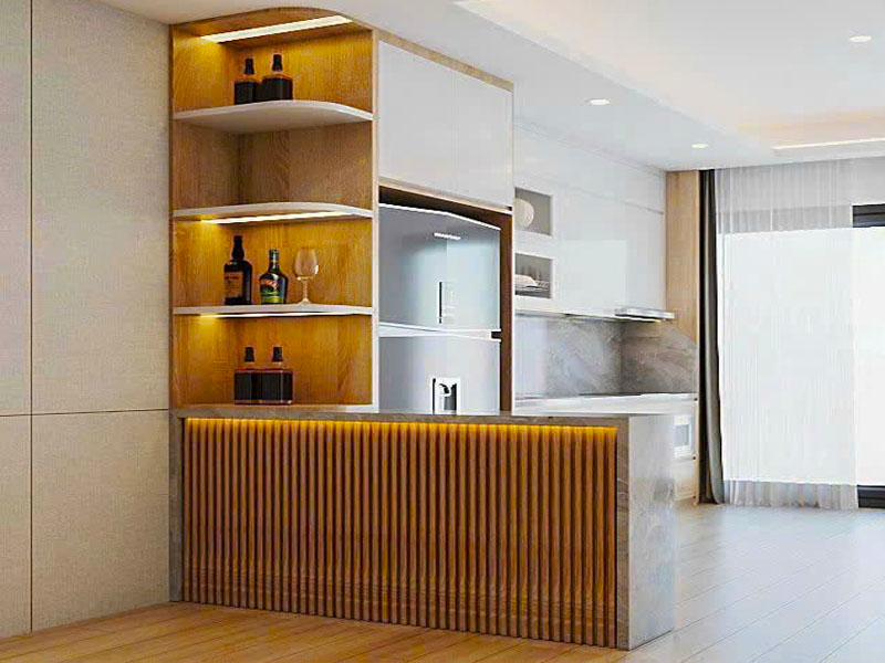 Tủ bếp gỗ công nghiệp acrylic TB0015