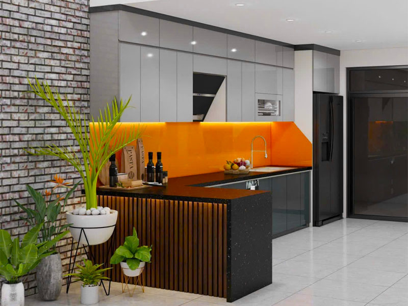 Tủ bếp gỗ công nghiệp giá rẻ TB0013