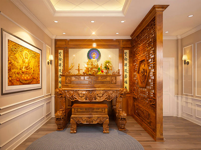 Vách ngăn kết hợp bàn thờ VN0013